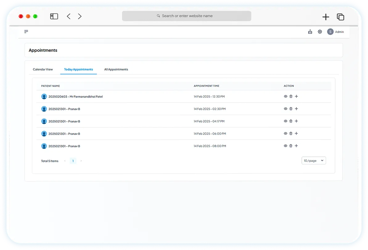 Automated reminders for upcoming appointments to reduce no-shows.